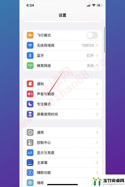 iphone的闹钟声音大小怎么调